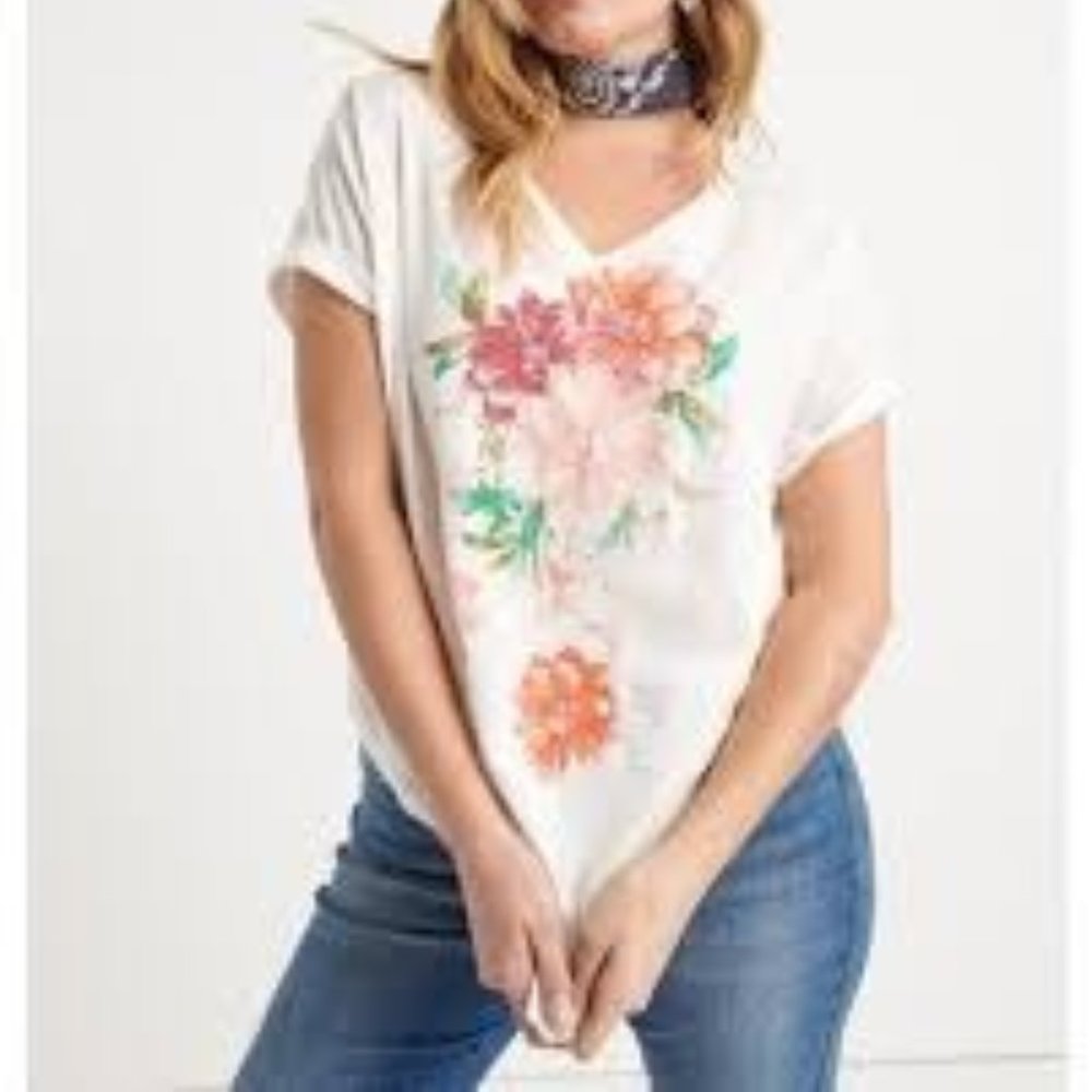 Lucky Brand Bouquet V Neck Tee